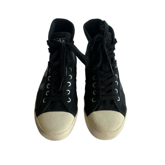 Gola Coaster Height High Top Sneakers CLA205 Black Lace Up EU 39 / US 8 Retro - Picture 6 of 6